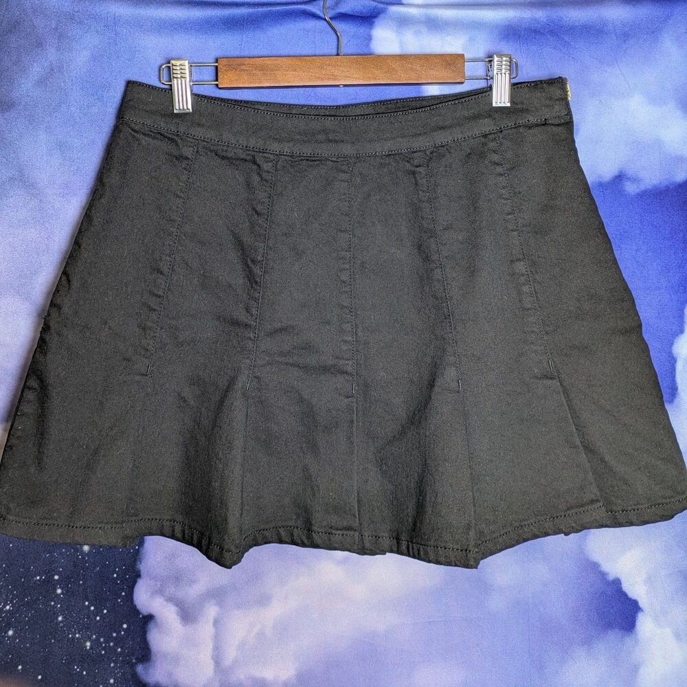 Black Mini Skater Skirt Size 13 Pleated Grunge Y2K Alt Schoolgirl Punk Cosplay